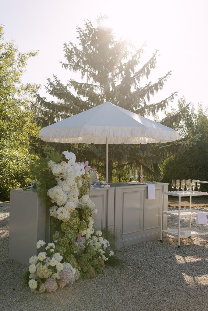 luxury outdoor cocktail setup at alora macedon