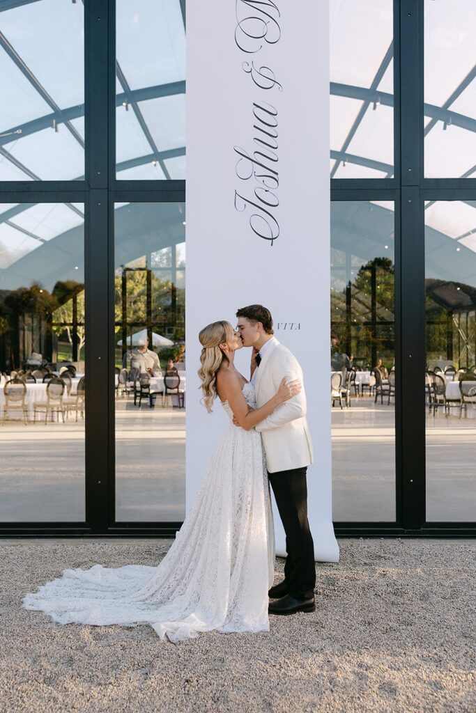 outdoor wedding ceremony setup at alora macedon