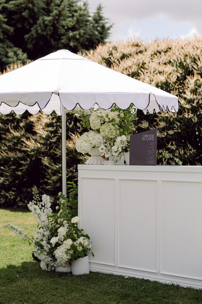 wedding alcohol bar setup by poni studio, captured by ashleigh haase photography 