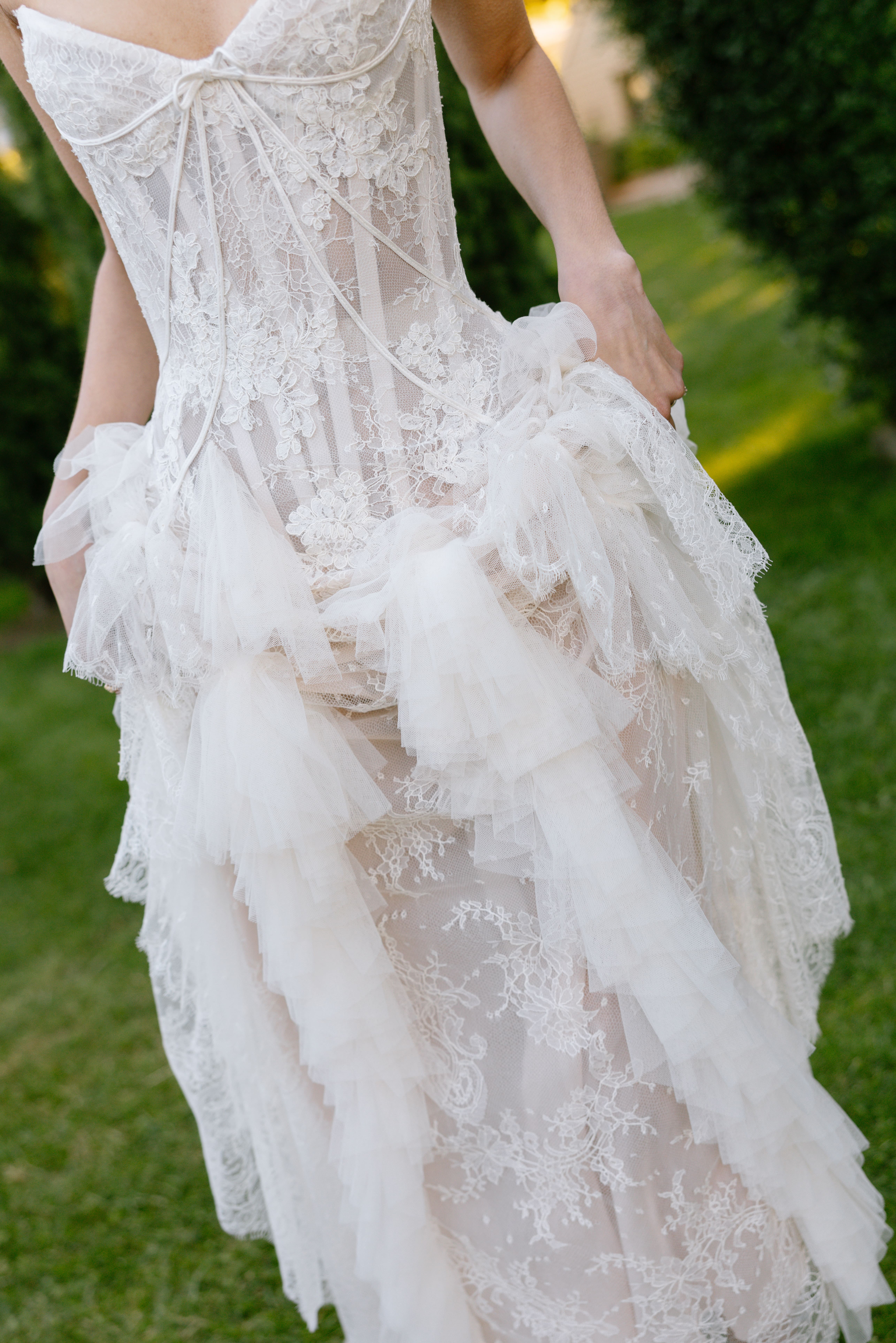 lace basque waist gown by high-fashion wedding dress designer australia holly butler