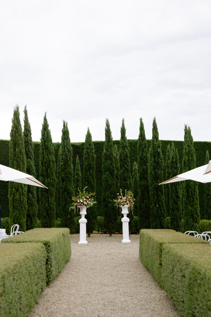 simple outdoor wedding ceremony setup at Coombe Yarra Valley